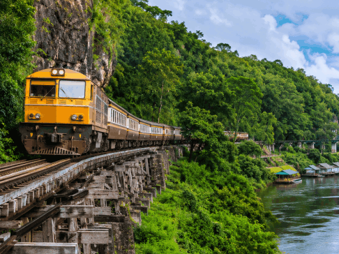 AI Illustration of Kanchanaburi river landscape
