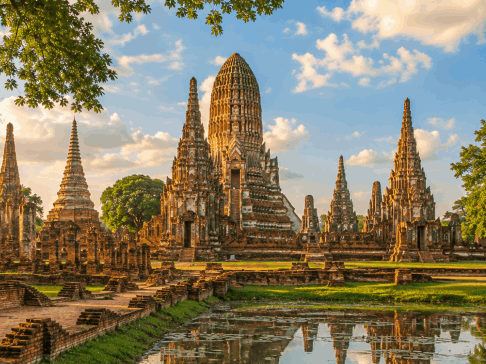 AI Illustration of Ayutthaya temple ruins