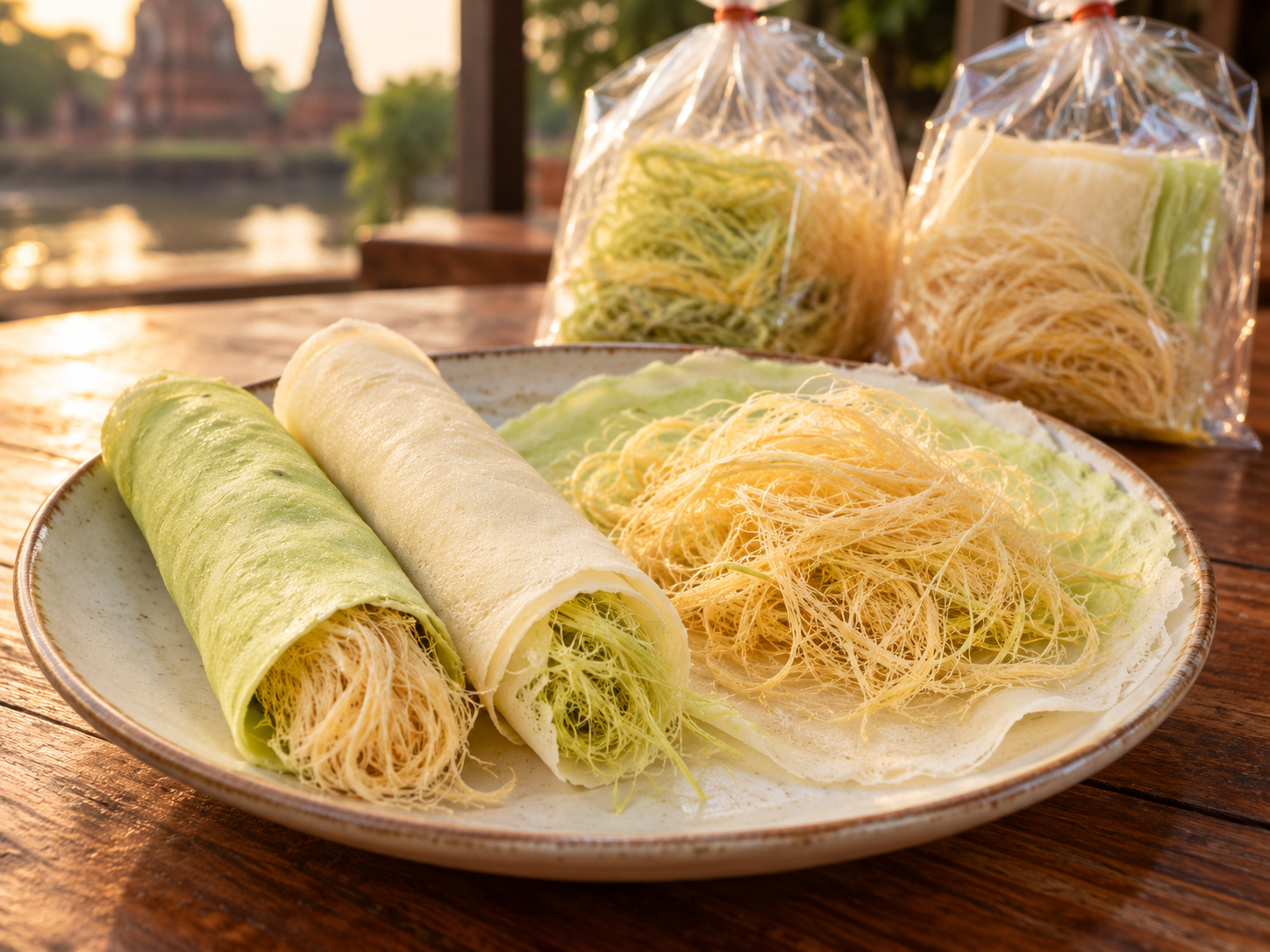 AI Illustration of Ayutthaya roti sai mai