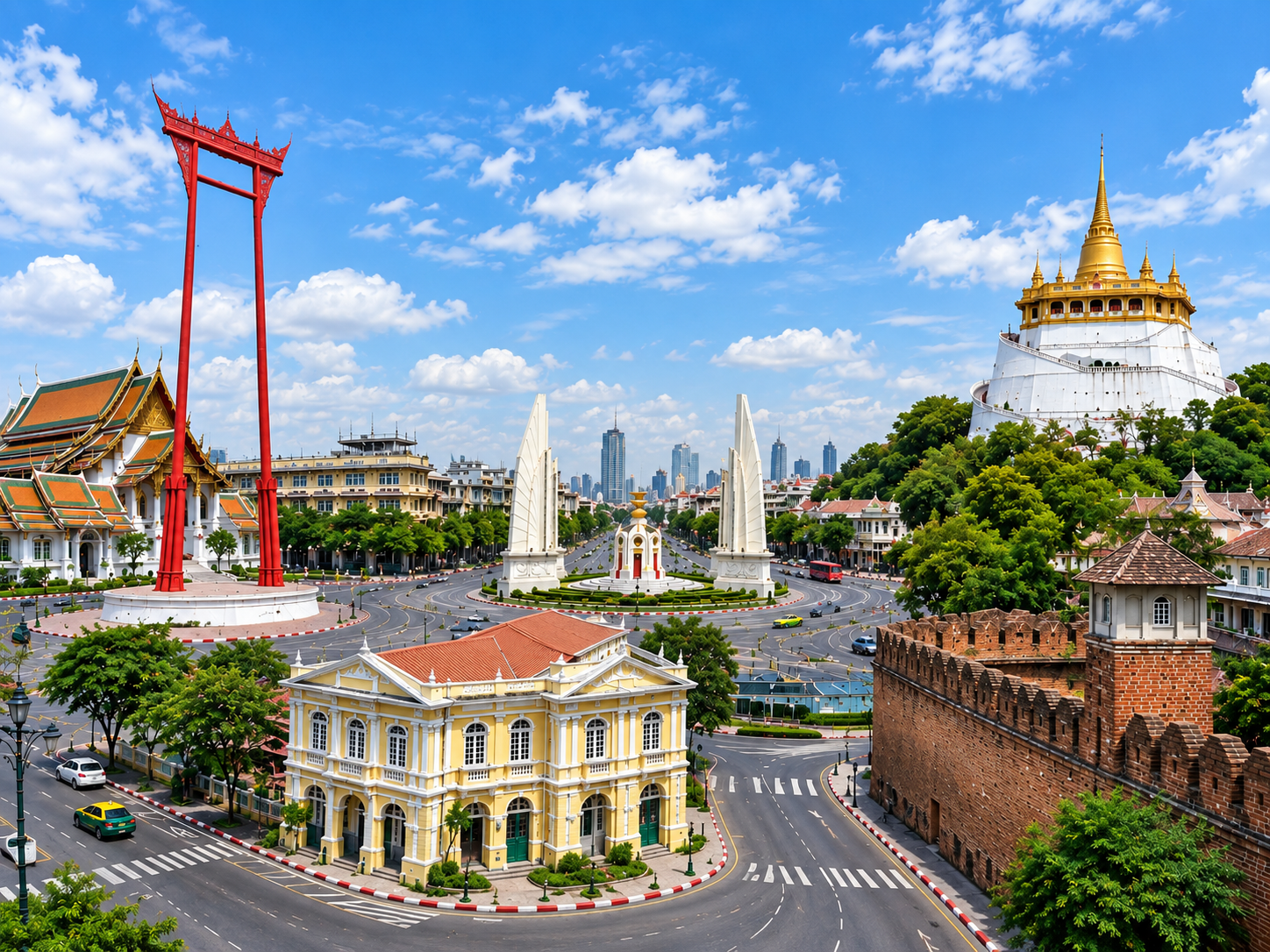 AI Illustration of Golden Mount and Old Bangkok