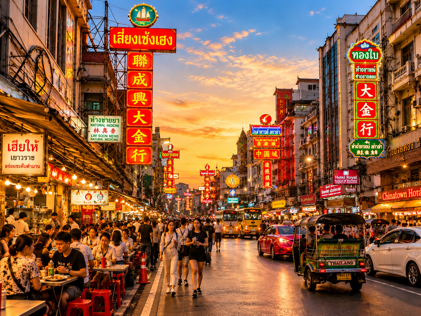 AI Illustration of Yaowarat evening