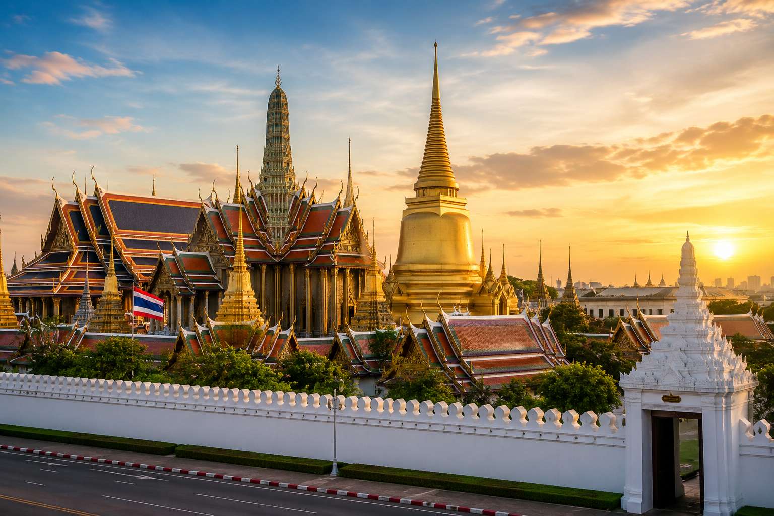 AI illustration of the Grand Palace and Wat Phra Kaew, Bangkok