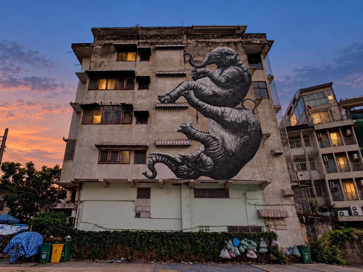 AI Illustration of Song Wat Street Art