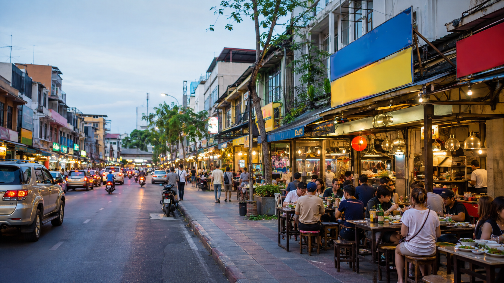 AI Illustration of Banthat Thong street food
