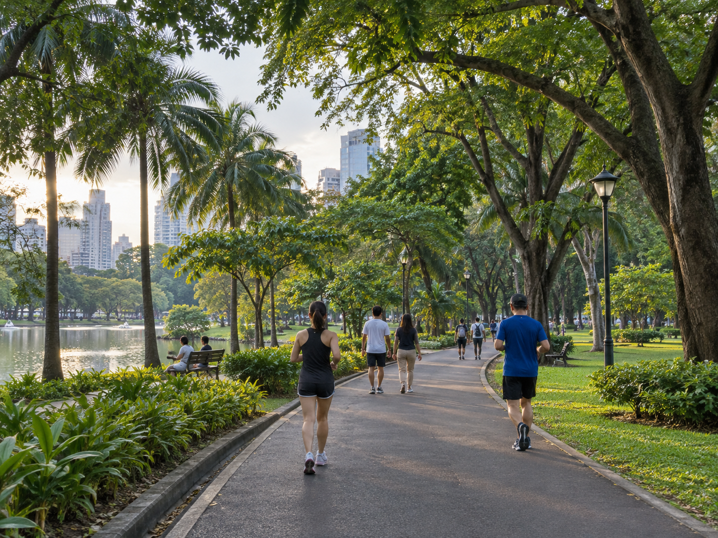 AI Illustration of Explore Lumphini Park