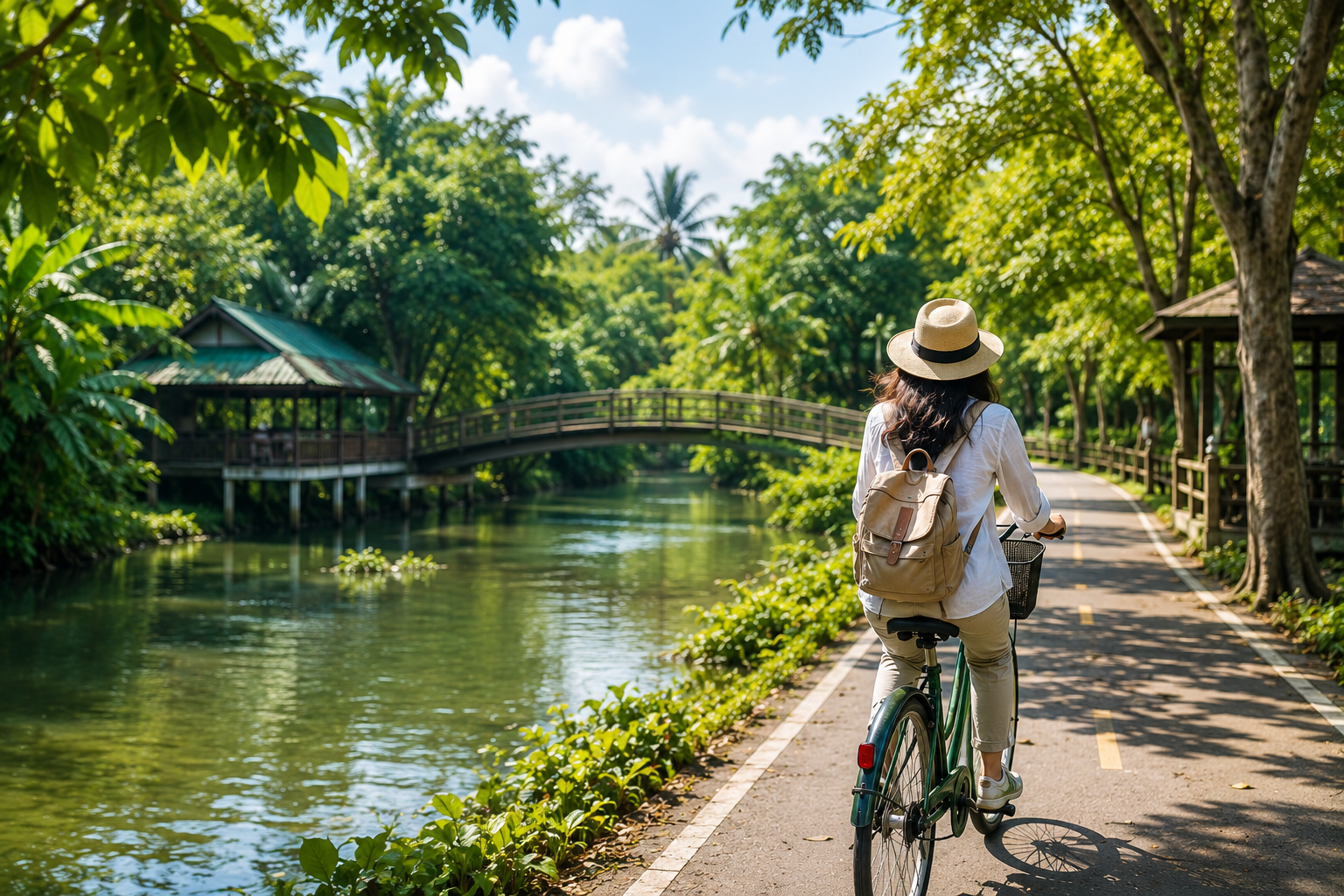 Illustration of Bang Kachao cycling
