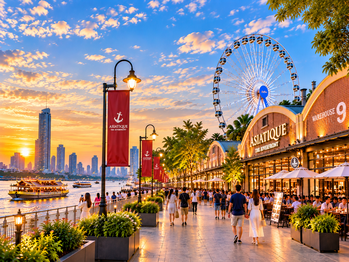 AI Illustration of Asiatique evening