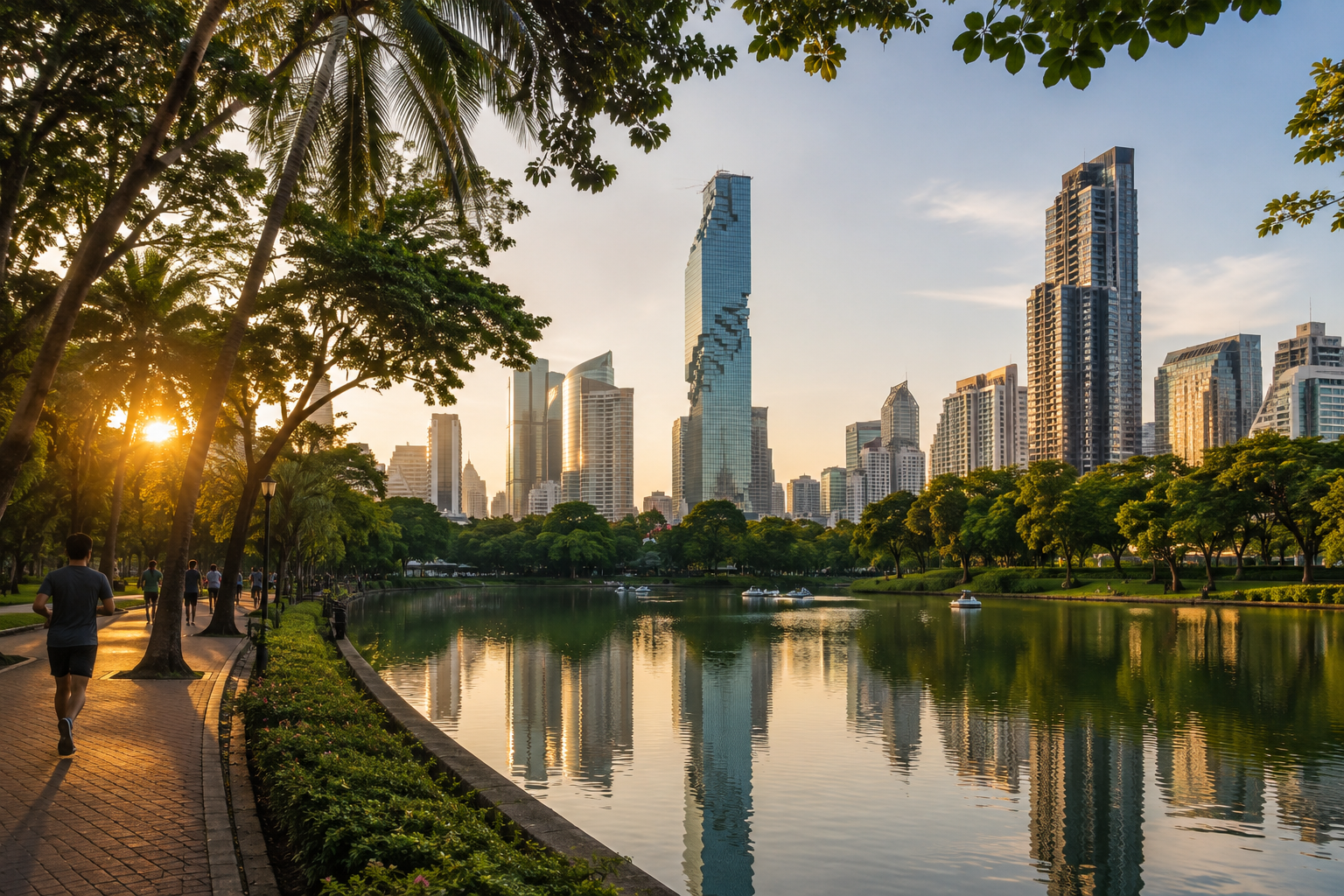 AI Illustration of Lumphini Park