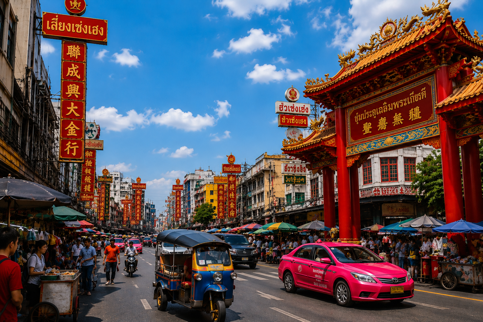 AI illustration of Bangkok’s Chinatown by day